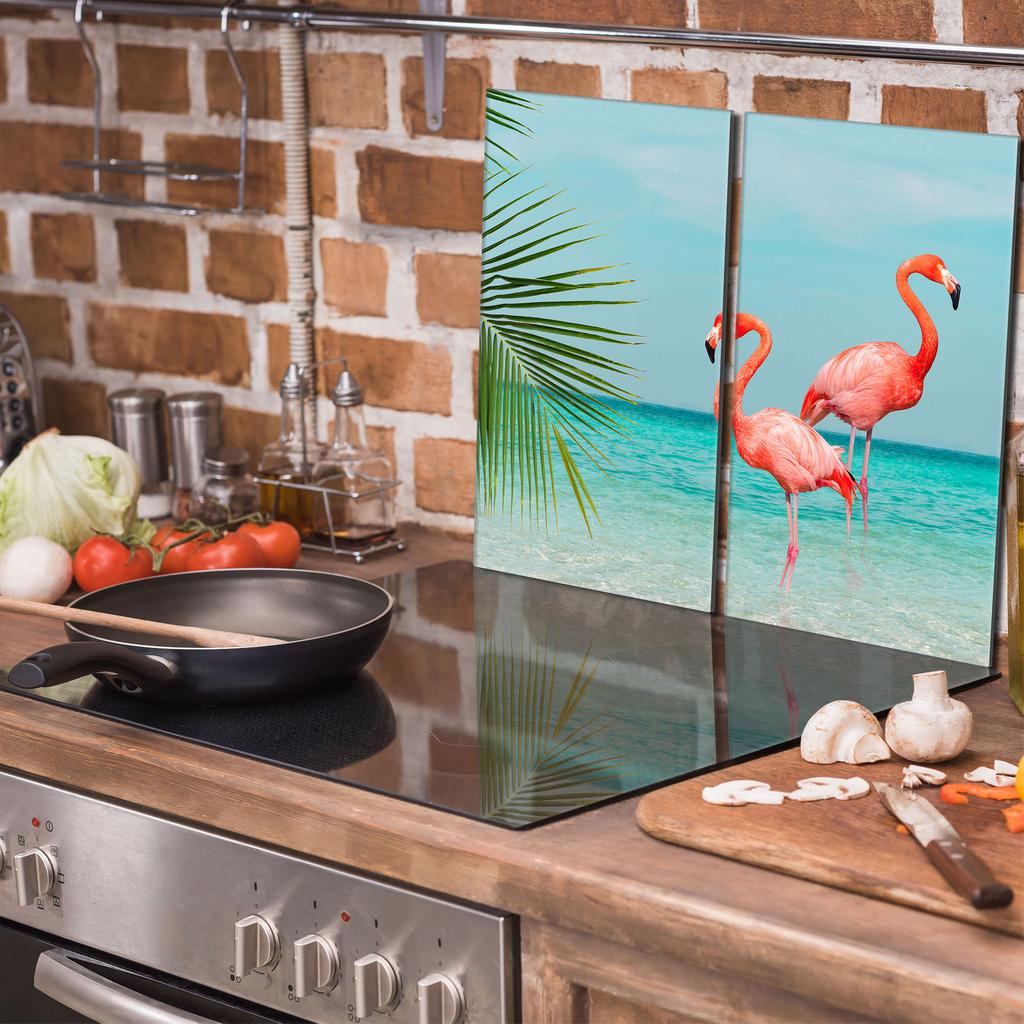 Szklana płyta ochronna na kuchenkę 2x30x52 Flaming