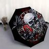Viking Skull with Ravens and Wolves Circle StickerUmbrella, Portable 3-Fold Compact Umbrella,Christmas Gift ES626