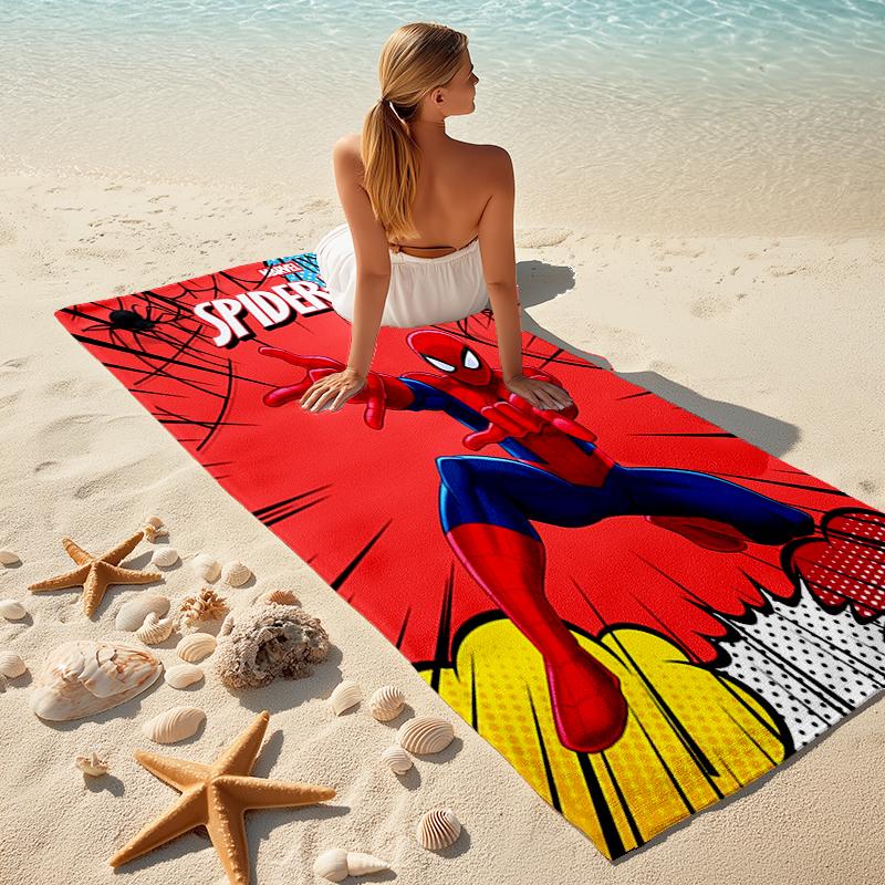 Spider-Man beach towel Outdoor camping Beach towel for vacation swim Outdoor pool Absorbent bath towel