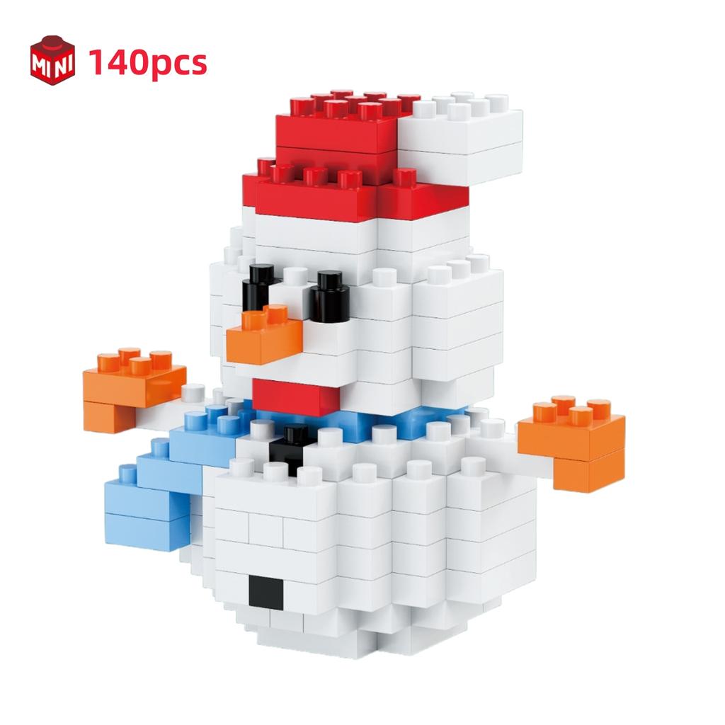 Children Festive Christmas Mini Gift Micro Building Blocks 3D Snowman Santa Claus Tree Decor Model Toy For Kids