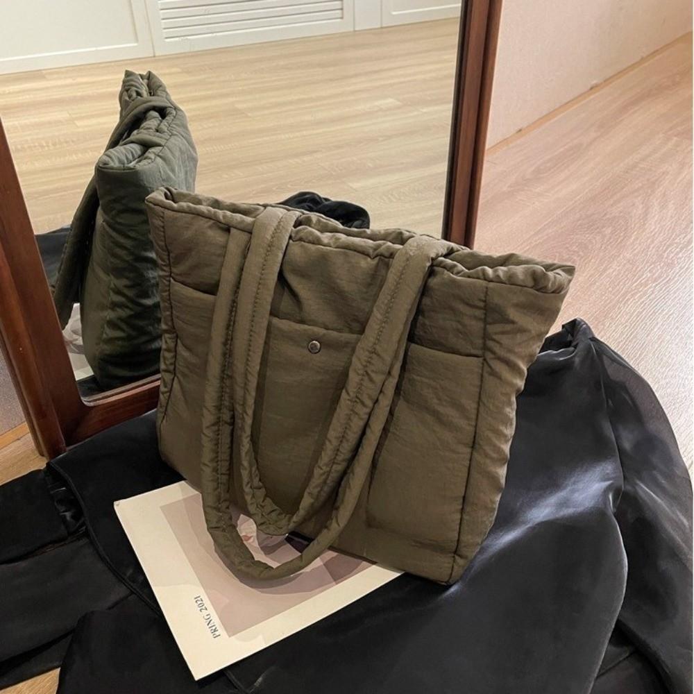 Fashion Lady Laptop Handbags Large Capacity Women Cloud Tote Bag Puffer Shoulder Bag  for Winter