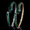 Fashionable and Classic Open Snake-shaped Emerald Zircon High-end Bracelet