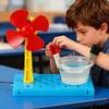 Science Demonstration Hand Making Saltwater Powered Generator Fan Set Enhancing Physics Education and Handcraft Skills