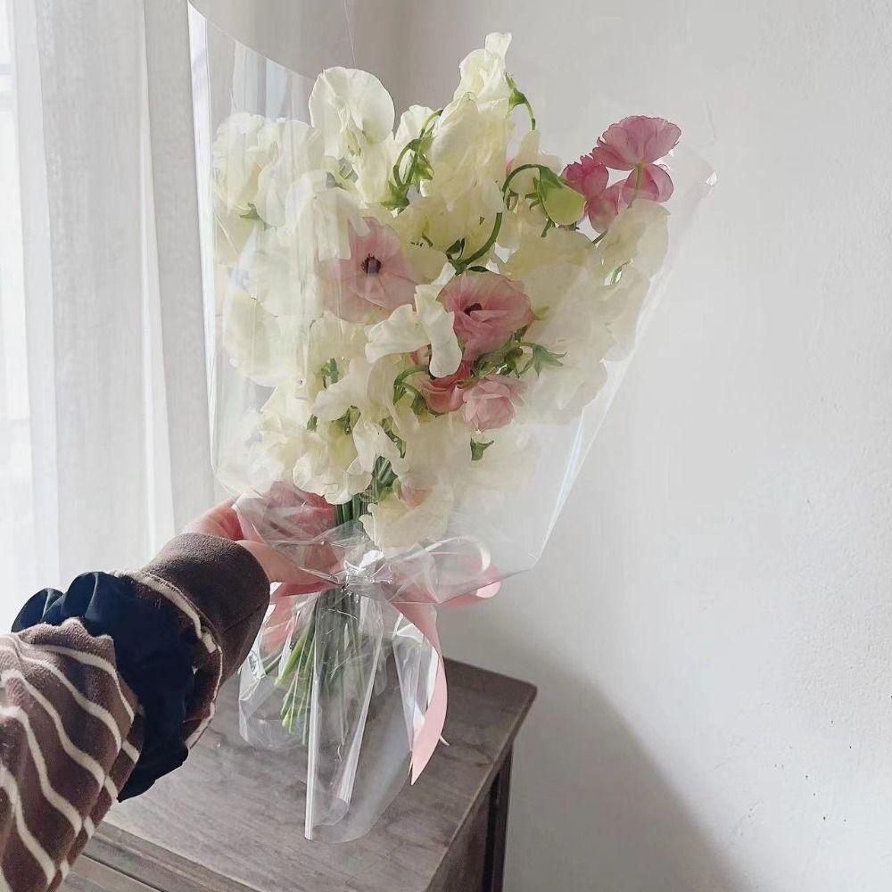 50Pcs Package Supplies Wrapping Paper Transparent Bouquet Packing Material  Wedding