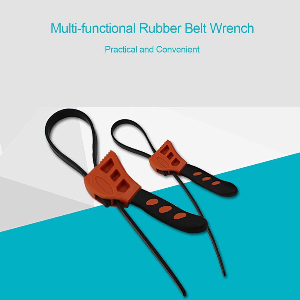 SHUBIAO Rubber Belt Wrench, Multifunctional Rubber Belt Wrench Adjustable Spanner Bottle Opener Filter Wrench Car Repair Tool