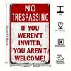 Metal Poster Vintage No Trespassing Sign Wall Decor for Garage