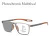 Outdoor Color Changing Multifocal Reading Glasses Tr90 Sports Photochromic Eyewear For Men Women Blue Lamp Blocking Eyeglasses