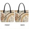  Boho Botanical Tote Bag Aesthetic Casual Canvas Shoulder Bag for Daily Use