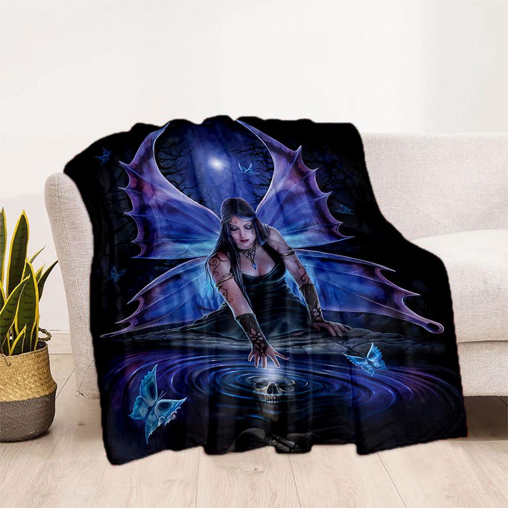 Gothic Style Blanket Soft Warm Cozy Perfect for Seaside Office Chair Four Seasons Universal Playful Design Best Holiday Gift for Friends Family