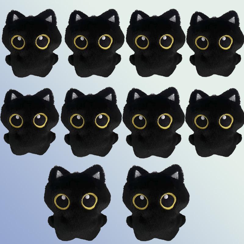 

10PCS 10cm Cute Black Cat plush toy Doll Small Pendant Cuddly Pillow Cushion Black Cat Doll for Boy Girl Brithday Gifts