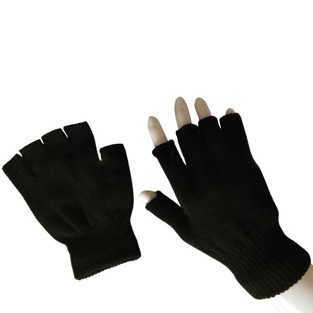 Winter Color Men'S And Women'S Warm Gloves Solid Half-Finger Knitted Gloves Gloves Mittens Women Winter Accessories