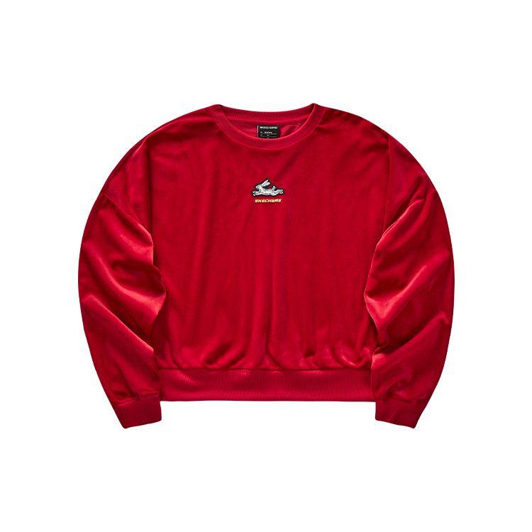 Skechers New Year Sweatshirts Women's Bright Red Crew Neck Moderate Regular L123W007-00R3