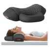 Heated Neck Pillow with 3 Vibration Massage Modes,Thermostatic Heating, Gray, Contoured Design for Optimal Comfort, Therapeutic Sleep Aid