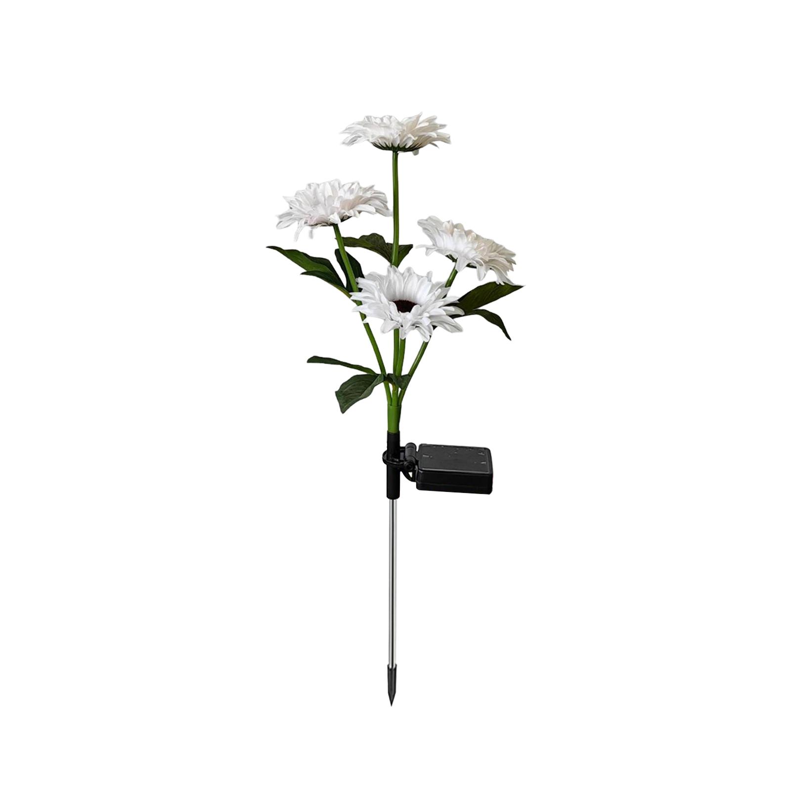 

Solar Powered Daisy Flower Garden Lights Outdoor Waterproof Landscape Lawn Decorative Lighting with Stake for Yard Patio Pathway One Size белый