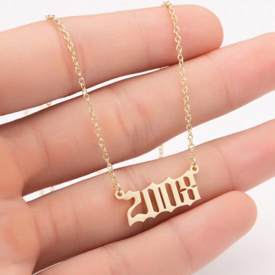 1980-2019 Doğum Yılı Numarası Charm Kolye Paslanmaz Çelik Zincir Kolye Takı