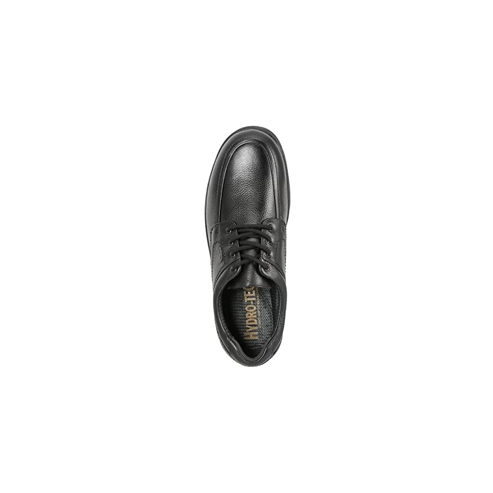 HYDRO TECH HYDR 6301 Wide 4E Waterproof Genuine Leather Walking Shoes, U-tip Oxford, Black, Size