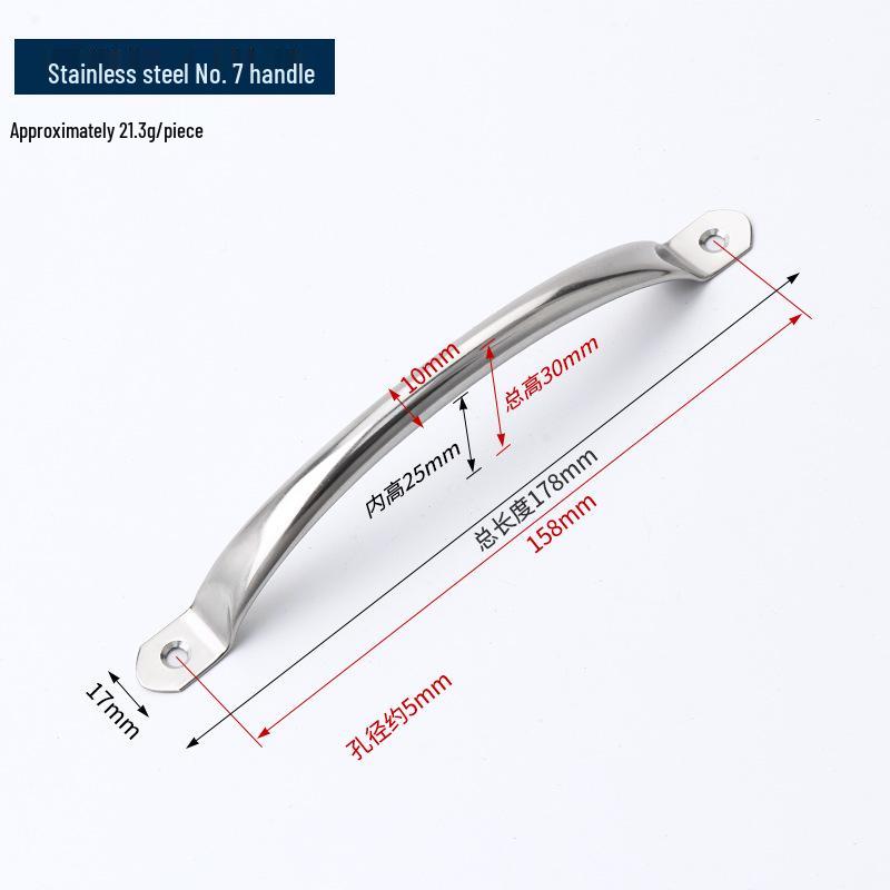Stainless Steel Curved Pull Handle for Kitchen Cabinets, Wardrobe Doors, and Chopping Boards