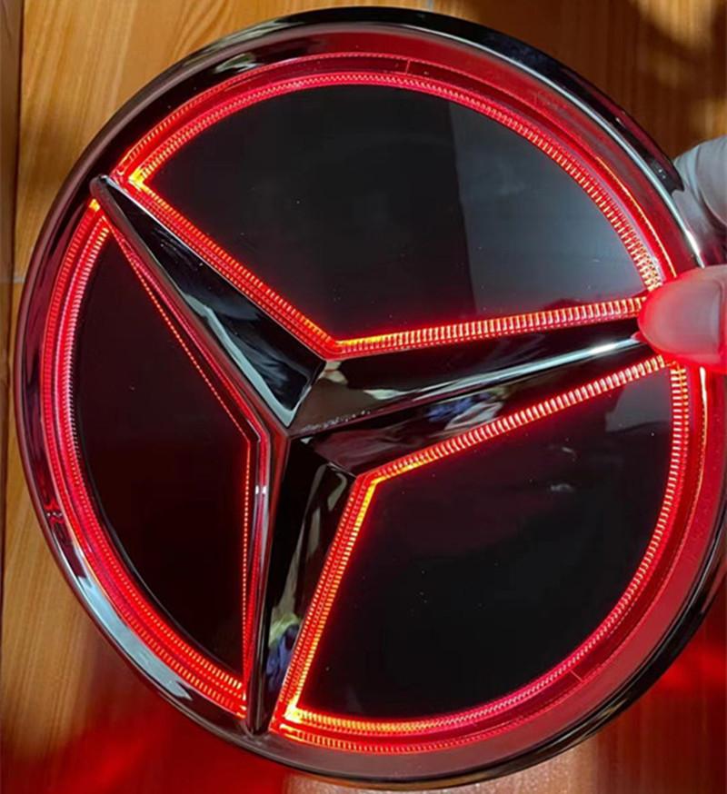 2025 Hot Car Sticker Car Front Grilled Star Emblem LED Illuminated Logo White Blue Red Light for Mercedes Benz W245 GLK 2006-201
