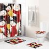 Christmas Shower Curtain Floor Mat Combination Four-Piece Set Bathroom Toilet Carpet Shower Room Mat Foot Mat