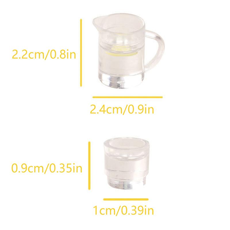 1Set 1:12 Dollhouse Miniature Kettle Lemon Water Cup Beverage Tea Set Kids Pretend Play Toy Doll House Accessories