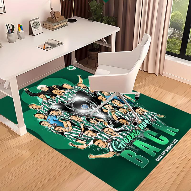 Panathinaikos FC Printed Absorbent Washable Carpet, Non-Slip Bathroom Mats, Kitchen Rugs, Yoga Mat,Living Room Entrance, Camping Picnic Rugs