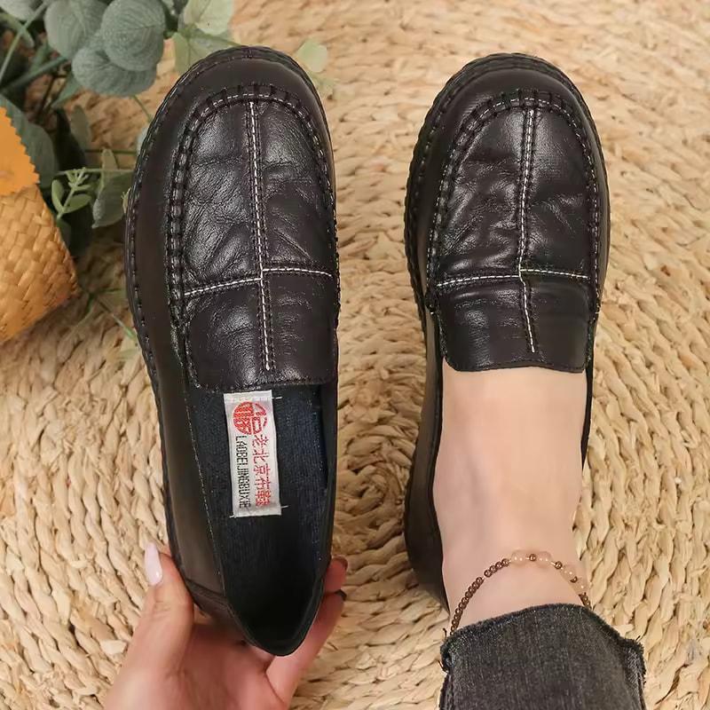 

Leather Ladies Loafers, Ladies Oxfords, Lightweight Mom s Leather Shoes, Fabric Soft Leather Casual Shoes 41 чёрный