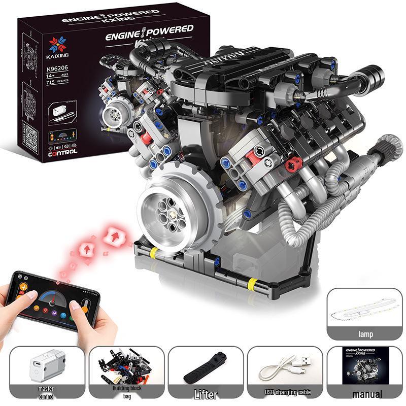 

V8 Engine Building Blocks: Educational Remote-Control Le Mans F40LM Model Car