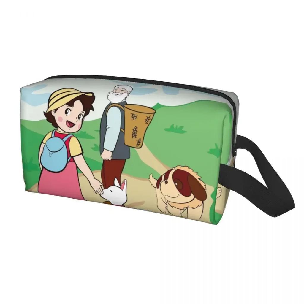 Heidi Peter And Grandpa Family Travel Cosmetic Bag Alps Mountain Anime Makeup Toiletry Organizer Ladies Beauty Storage Dopp Kit
