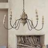 American Rural French Solid Wood Chandelier Carving Retro Vintage Living Room Dining Room Bedroom Villa Candle Lights Lustre