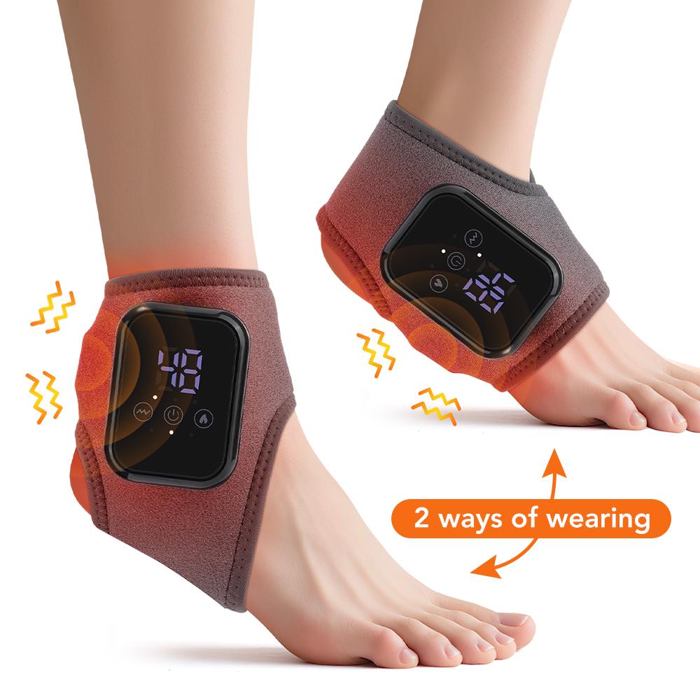 Electric Ankle Heated Vibration Massager Foot Heating Wrist Band Guard Wrap Pad Sports Fitness Joint Heating Support Brace Heath