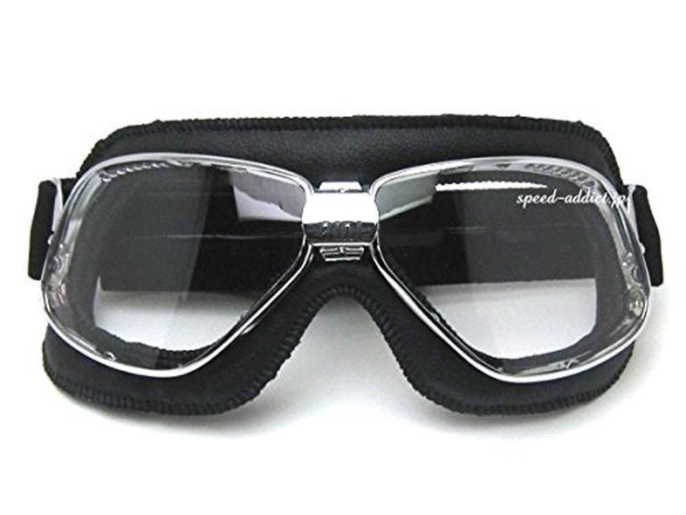 nannini Biker GOGGLE BLACK/CHROME × ANTI FOG CLEAR