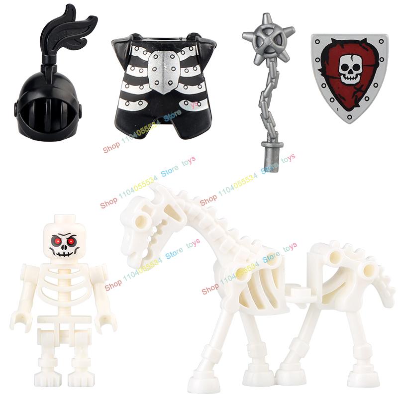 AX9815 AX9816 Cavaler Medieval Schelet Cavaler Scut Lance Armură Cărămizi Bloc de Construcție Arme Accesorii Jucării Puzzle