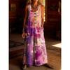 2026 Women's Vintage Summer Cotton and Linen Button Pocket Comfortable Sleeveless Casual One-piece Wide Leg Jumpsuit