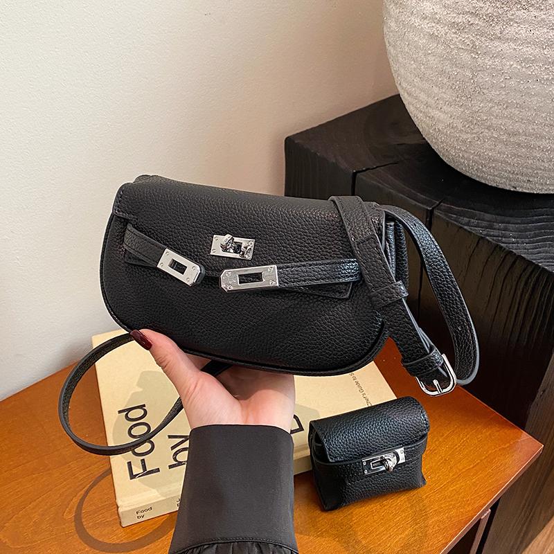 Premium Saddle Bag Fashion Versatile Gemini Bag Dumpling Bag Women's Bag One Shoulder Crossbody Breast Bag Mini Fanny Bag