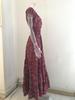 Bohemian V-Neck Maxi Dress with Cinched Waist and Retro Print