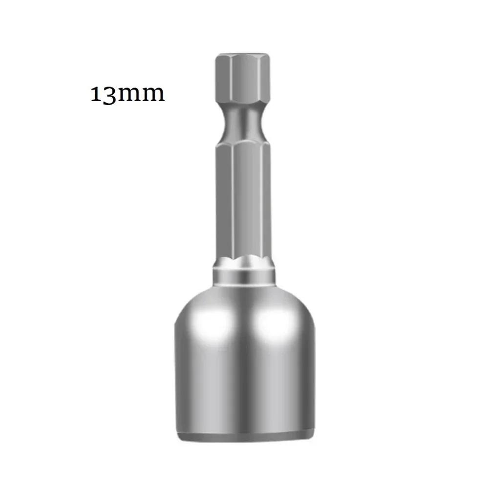 1ks 6-13mm Rázový nástrčný magnetický šroubovák na matice 1/4" šestihranná stopka Power maticový šroubovák Vrták Ruční nástroje 6/7/8/9/10/11/12/13mm