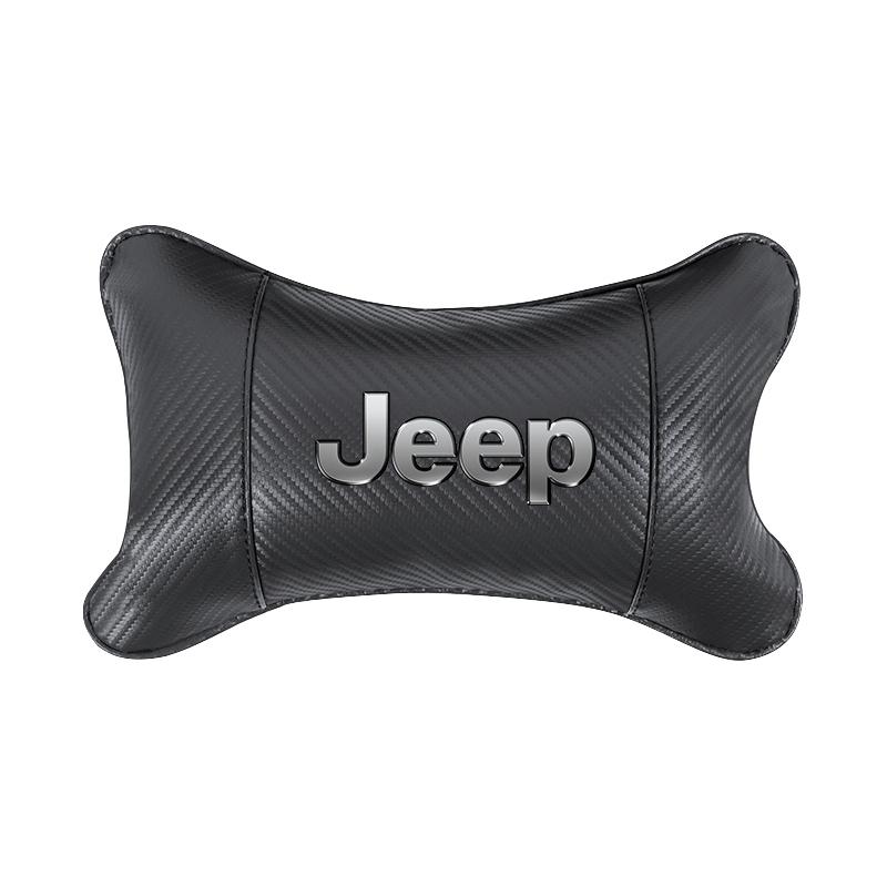 Breathable Car Headrest Leather Neck Pillow Protection For Jeep Grand Cherokee Wrangler JK Gladiator Compass Renegade Wagoneer