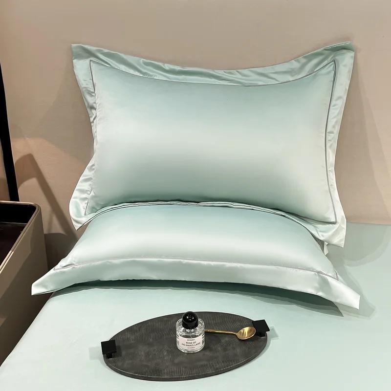 

2 шт./набор Наволочка из натурального шелка тутового дерева однотонная наволочка-конверт постельное белье чехол для подушки для сна 48X74 наволочка 2PC Pillowcase