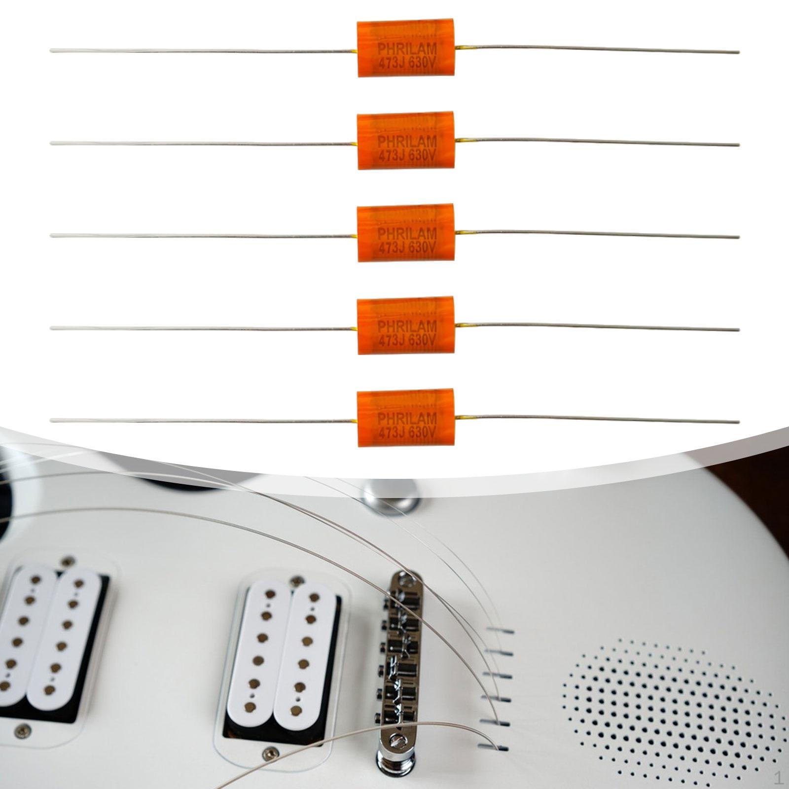 

5Pcs Guitar Tone Capacitors Professional Musical Instruments Accessories Wear 473J 630V