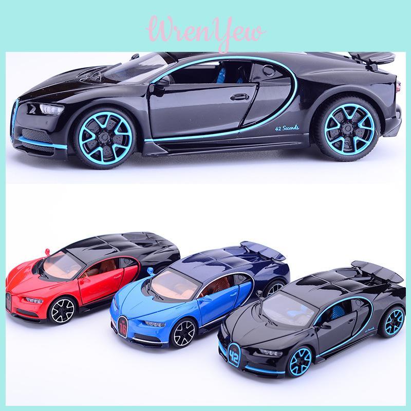 Coleções Exquisitas 132 Modelo de Carro Diecast de Liga Bugatti Gt com Recursos de Som e Luz