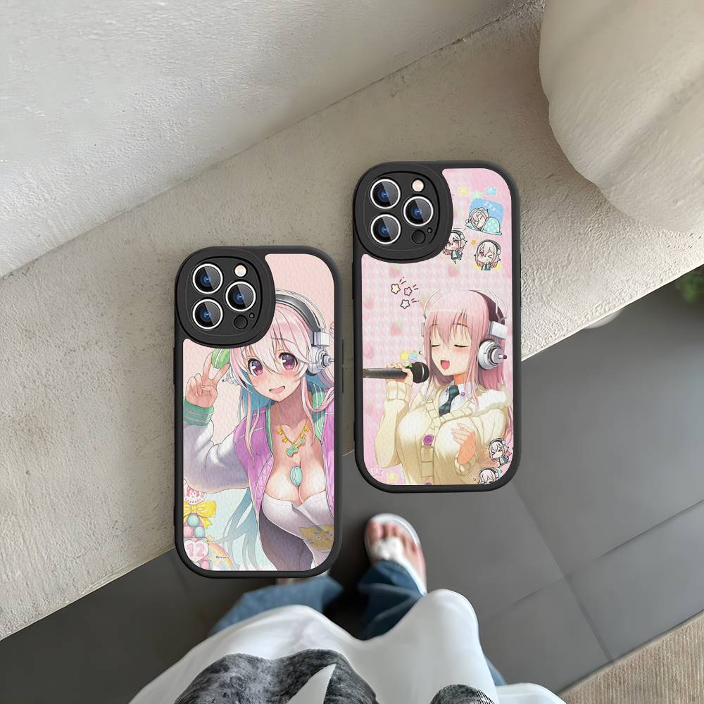 Classic Virtual Singer Super S-Sonico Leather Phone Case For IPhone 16 15 14 17 Pro Max 11 12 Mini Plus Soft Shell