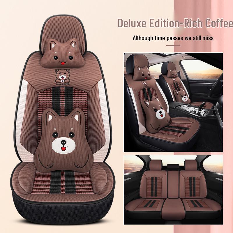 2021 Universal Ice Silk Bear Car Seat Cushion - All Seasons