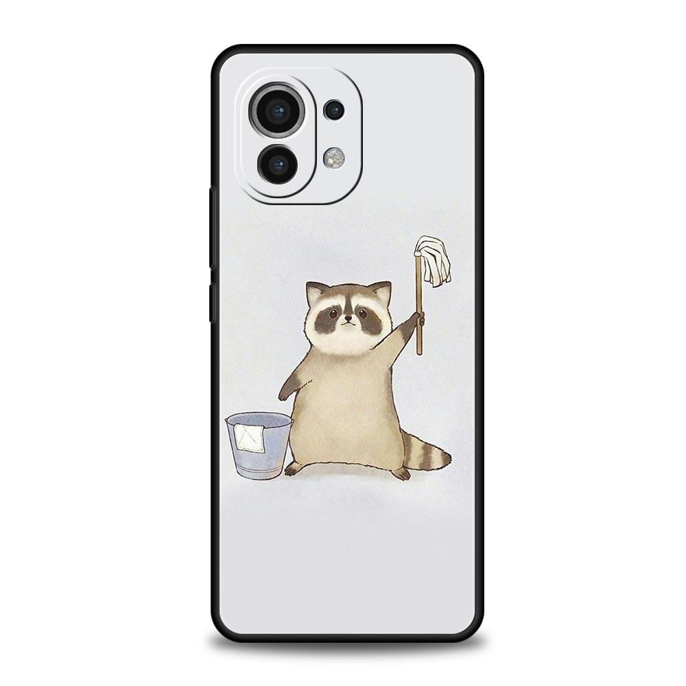 

Phone Case For Xiaomi Mi 15 14 13 12 11 Lite 14T 13T 12T 11T Pro Poco X7 X6 X5 X3 Pro F6 F5 F4 Cover Raccoon For Mi 11 Lite