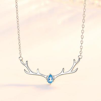 Yilu You Necklace Women's Trendy Clavicle Chain Antler Pendant Christmas Gift