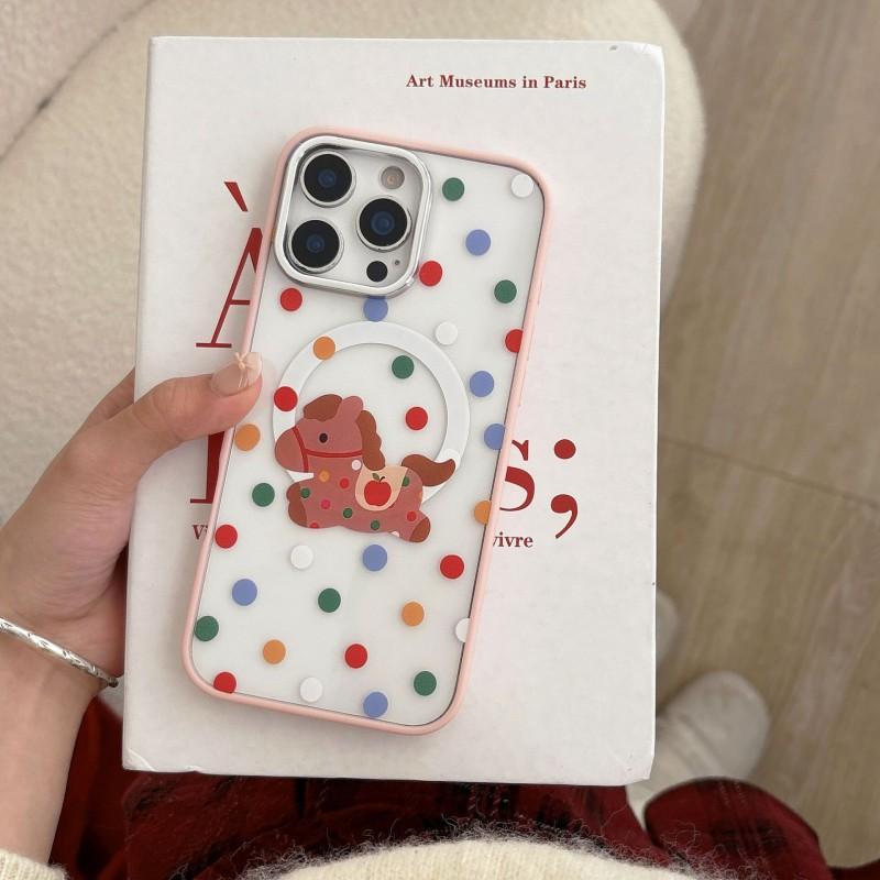

New Wave Point Pony Suitable IPhone 16 Promax Phone Case Magnetic Cartoon Apple 15ins Protective Cover iPhone 16 PRO MAX