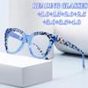 Unisex Large Frame Cat Eye Reading Glasses Women Fashion Leopard Print Frame Far Sight Eyeglasses Anti Blue Light Eyewear+4.0