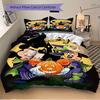 3pcs Minnie Mickey & Halloween Pumpkin Bedding Set, Including 1 Quilt Cover and 2 Pillow Shams, Without Filling, Soft and Comfortable Home Bedroom B06