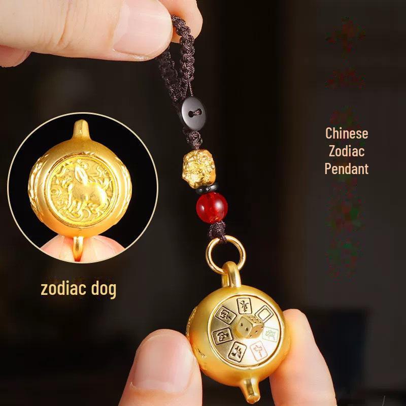 Drehendes Glück Chinesisches Tierkreiszeichen Teekanne Schlüsselanhänger Anhänger
