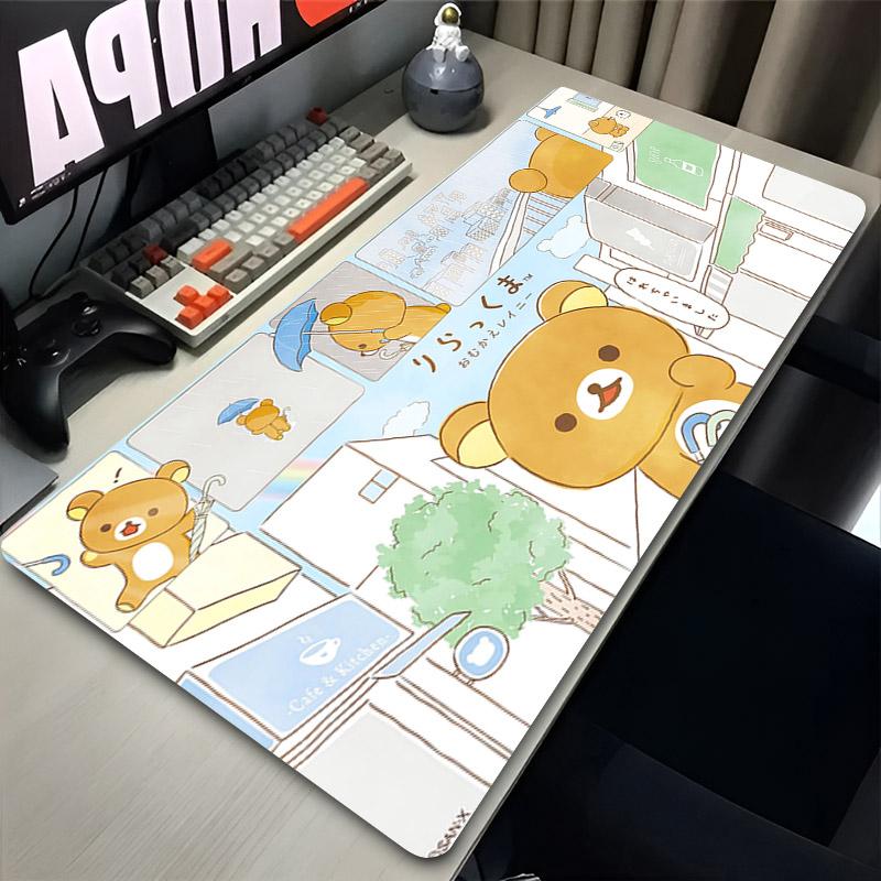 Korilakkuma Rilakkuma Cute Desk Mat Extended Anime Mousepad Computer Nonslip Large Mouse Pad Office Accessories Pc Table Carpet
