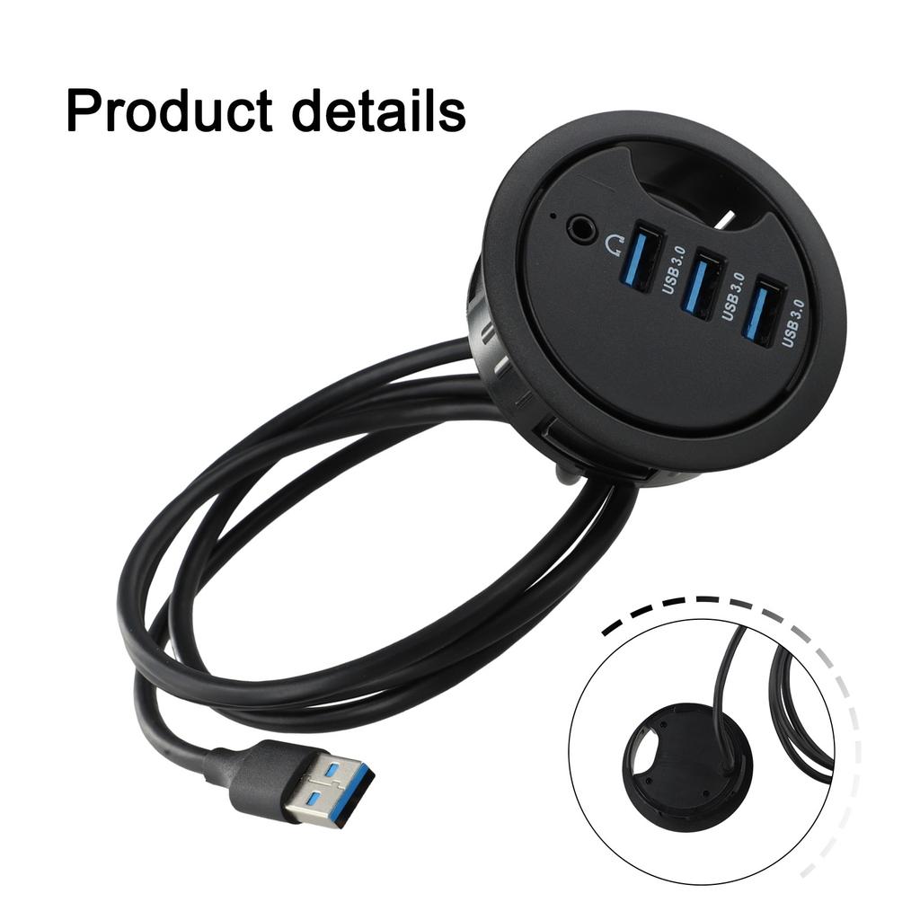 Efficient USB 3 0 Hub with Integrated Audio Interface for Headphones and Microphones Perfect for Any Workspace